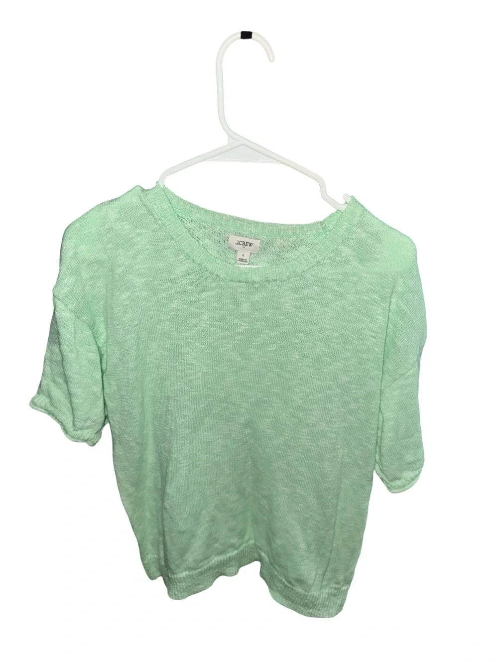 J. Crew Pastel Mint Short-Sleeve Knit Top